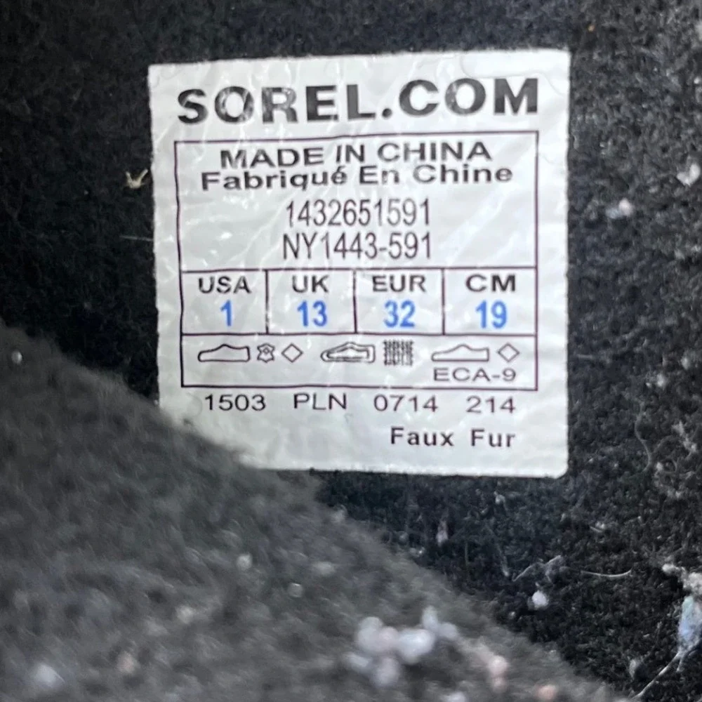 Sorel Winter Waterproof Snow Boots Kids 1 Navy Blue‎ Yellow Yoot Pac NY1443-591